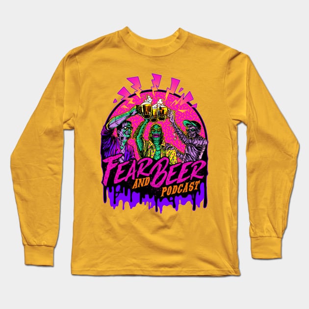 Monsters and Beer 90's Long Sleeve T-Shirt by Fear and Beer